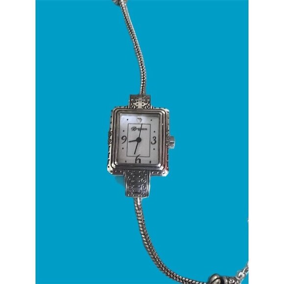 BRIGHTON SHORT HILLS SILVER WATCH WITH 2 BEADS NEW BATTERY CAN ADD BEADS main image 5